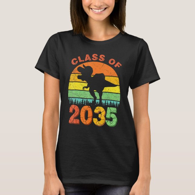 Camiseta A Classe De Dinossauro De 2035 Cresce Comigo No Pr (Frente)