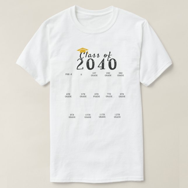 Camiseta A classe de graduação de impressão digital 2040 cr (Frente do Design)