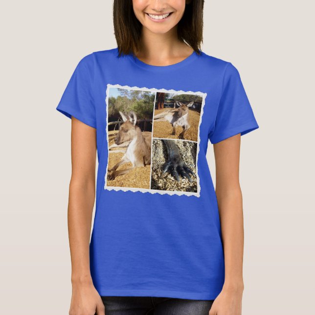 Camiseta A Colagem de Imagens do Kangaroo, Senhoras Tshirt (Frente)