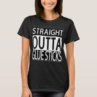 Camiseta A colagem reta de Outta cola o t-shirt preto das