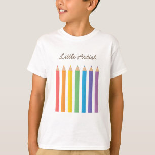 Camiseta A coloração colorida do arco-íris escreve miúd