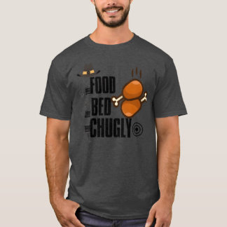 Camiseta a comida a cama amigos