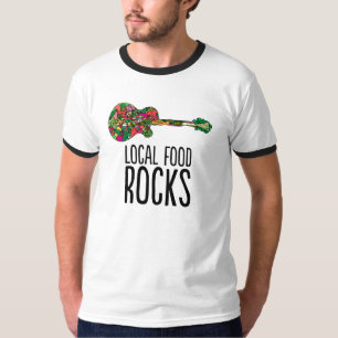 Camiseta A comida local balança o t-shirt das caras