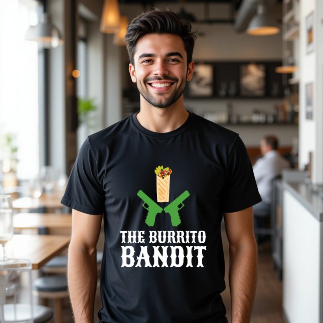 Camiseta A Comida Mexicana Engraçada Burrito Bandit (Criador carregado)