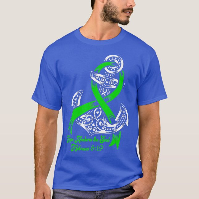 Camiseta A Consciência Adrenal Do Cancer Esperança Ancora A (Frente)
