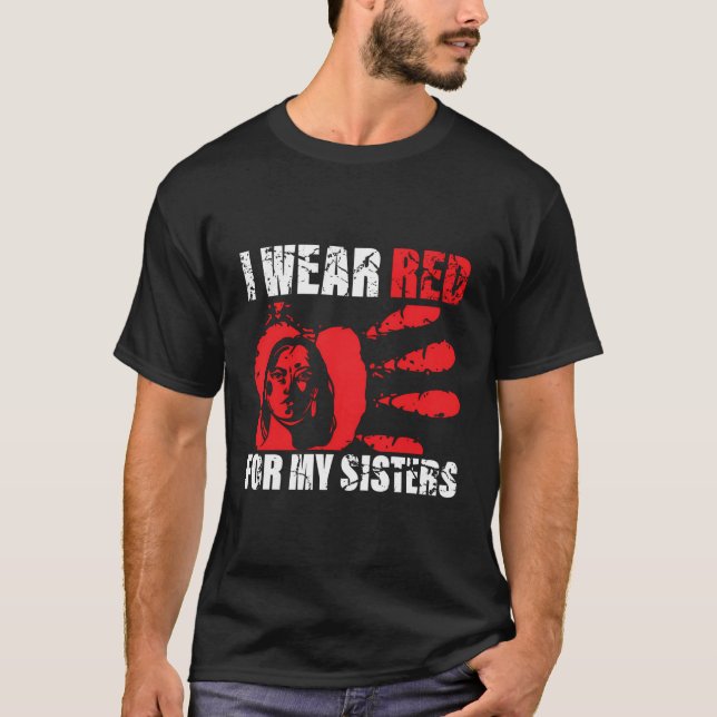 Camiseta A Consciência Americana Nativa Eu Visto Vermelho P (Frente)