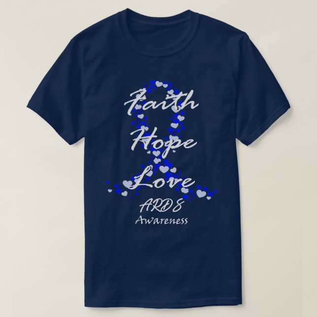 Camiseta A consciência da ARDS Fé Esperança de amor esperan (Frente do Design)
