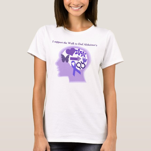 Camiseta A consciência de Alzheimer um a vida viveu bem o (Frente)