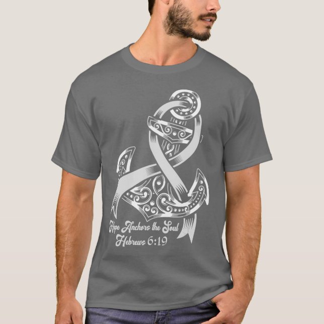 Camiseta A consciência do Cancer cerebral ancora a esperanç (Frente)