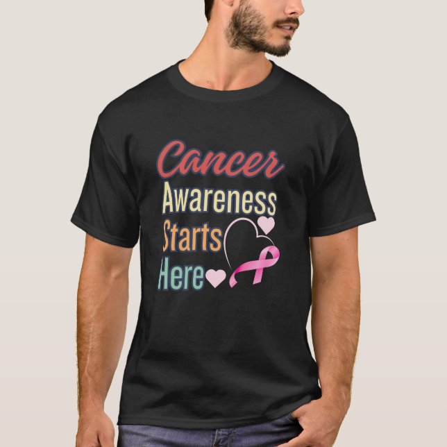 Camiseta A consciência do cancer começa aqui Design (Frente)