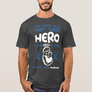 Camiseta A Consciência do Cancer infantil Conhece Meu Herói