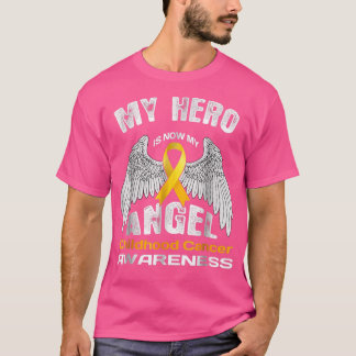 Camiseta A Consciência do Cancer Infantil Meu Herói Agora É