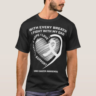 Camiseta A consciência do Cancer pulmonar do pai proporcion