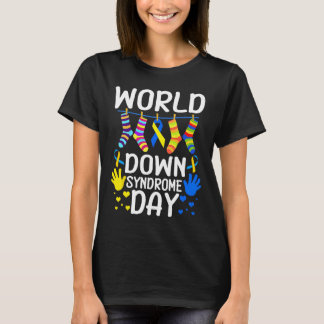 Camiseta A Consciência do Dia da Síndrome de Baixo no Mundo