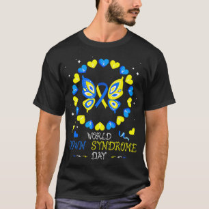 Camiseta A Consciência do Dia da Síndrome de Baixo no Mundo