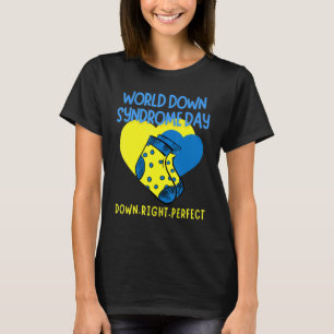 Camiseta A Consciência do Dia da Síndrome de Baixo no Mundo