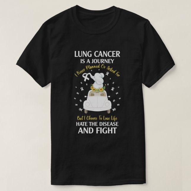 Camiseta A Consciência Dos Canceres Pulmonares É Uma Viagem (Frente do Design)