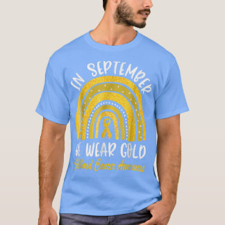 Camiseta A Consciência Infantil do Cancer Rainbow Em Setemb
