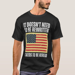 Camiseta A Constituição dos EUA sobre a bandeira dos EUA pr