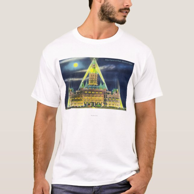 Camiseta A construção do Capitólio do estado na noite (Frente)