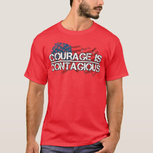 Camiseta A Coragem de Motivação de Inspiração é Contagiosa 