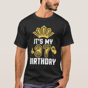 Camiseta A Coroa de Balões Feliz Por Mim 37 Anos É o meu 37