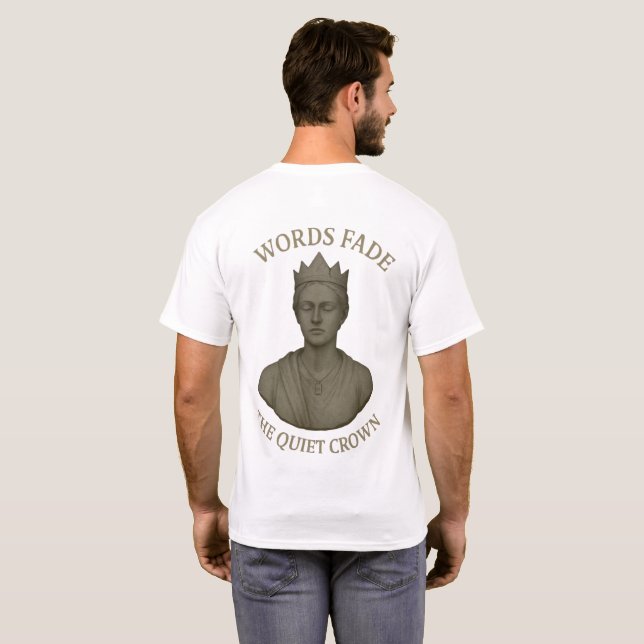 Camiseta A Coroa Silenciosa – Poder Além das Palavras (Parte Traseira Completa)