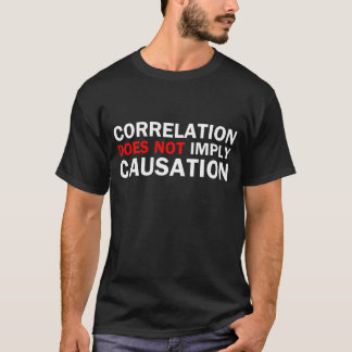 Camiseta A correlação não implica a causa
