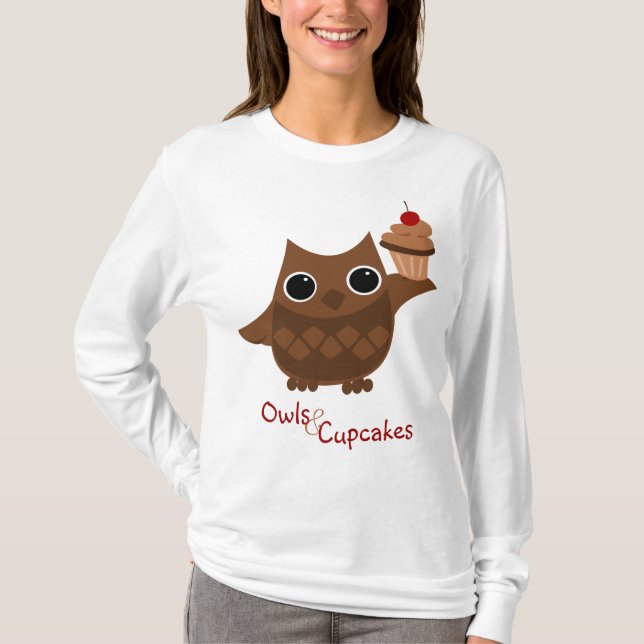 Camiseta A Coruja e o Cupcake (Frente)