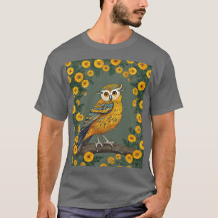 Camiseta a coruja entre os girassóis