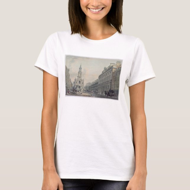 Camiseta A costa com casa de Somerset e St Mary le (Frente)