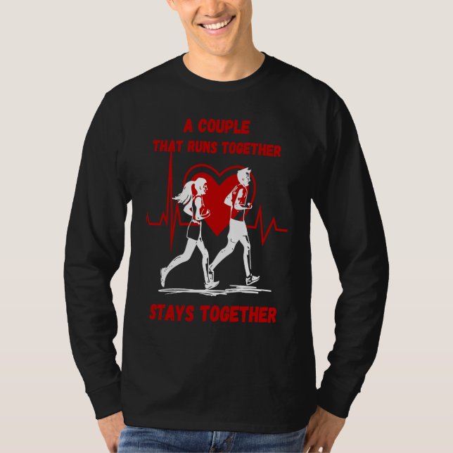 Camiseta A Couple that Runs Together Stays Together Maratho (Frente)