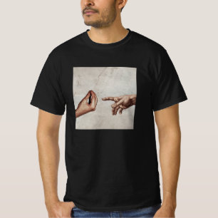 Camiseta A Criação de Adão - Michelangelo - Mão Italian