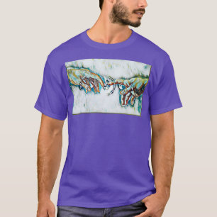 Camiseta A Criação de Adão Toca a Arte Universa Luz