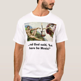 Camiseta a criação,… e o deus disseram, "deixe lá fosse