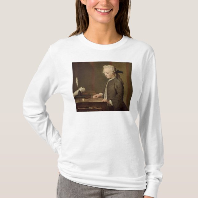 Camiseta A criança com um Teetotum (Frente)