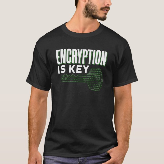 Camiseta A Criptografia é Chave Frases Código Programador (Frente)