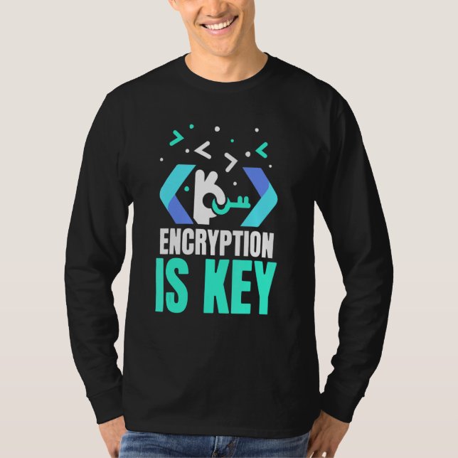 Camiseta A Criptografia é Fundamental Ditos de Codificação  (Frente)