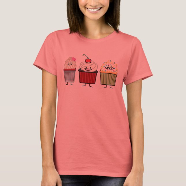 Camiseta A crosta de gelo da família do cupcake polvilha o (Frente)