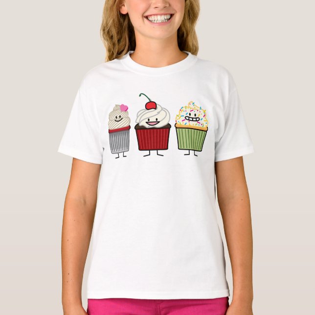 Camiseta A crosta de gelo da família do cupcake polvilha o (Frente)