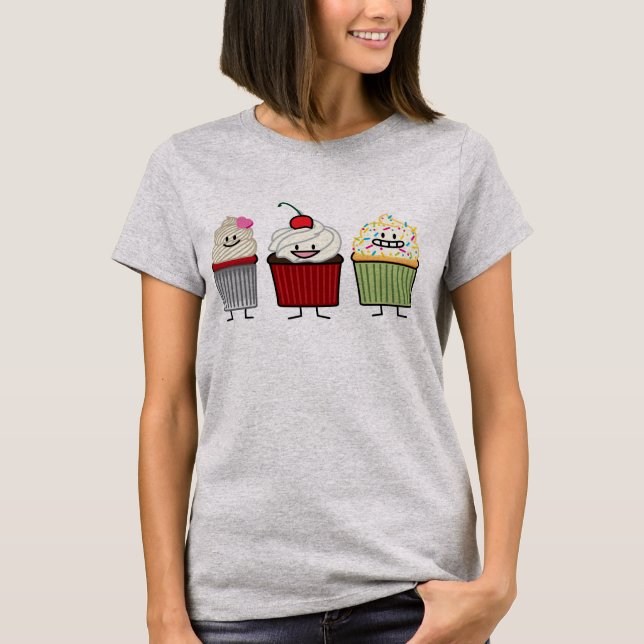 Camiseta A crosta de gelo da família do cupcake polvilha o (Frente)