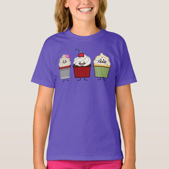 Camiseta A crosta de gelo da família do cupcake polvilha o (Frente)