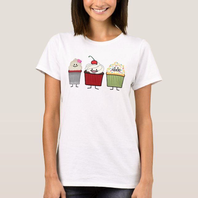 Camiseta A crosta de gelo da família do cupcake polvilha o (Frente)