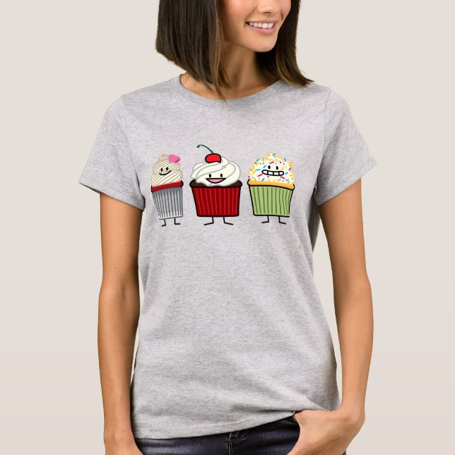 Camiseta A crosta de gelo da família do cupcake polvilha o (Frente)