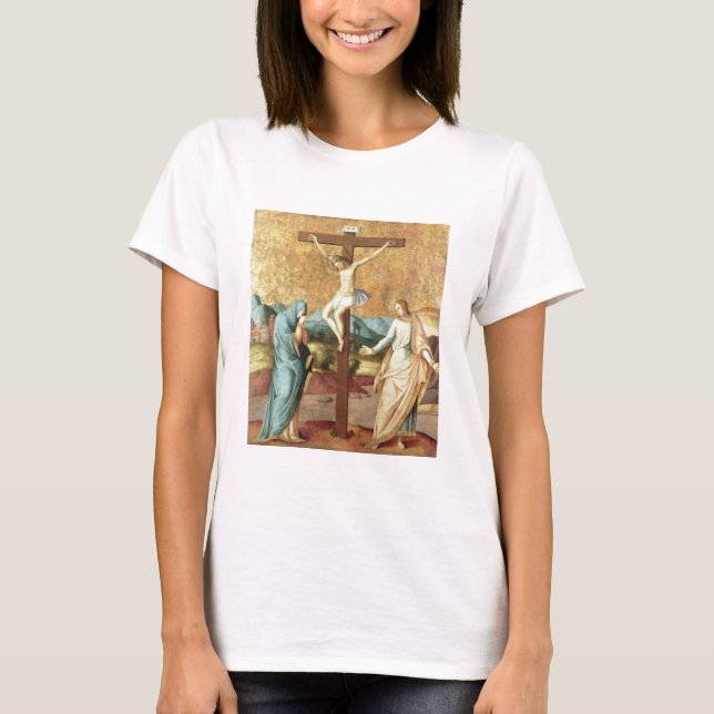 Camiseta A crucificação com a Virgem e a Rua John the Ev (Frente)