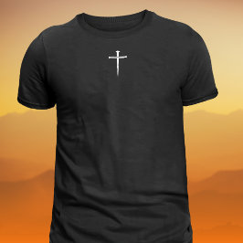Camiseta A Cruz Cristã Três Pregos Brancos