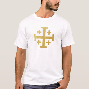 Camiseta A cruz de Jerusalem - edição Dourado