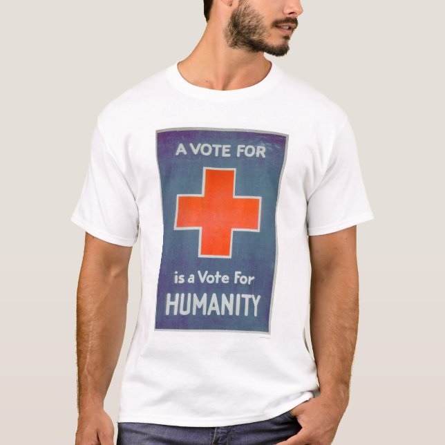 Camiseta A cruz vermelha é um voto para a humanidade (Frente)