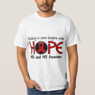 Camiseta A cura começa com o AIDS da esperança 5