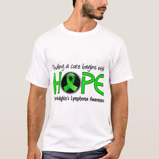Camiseta A cura começa com o linfoma Non-Hodgkin da (Frente)
